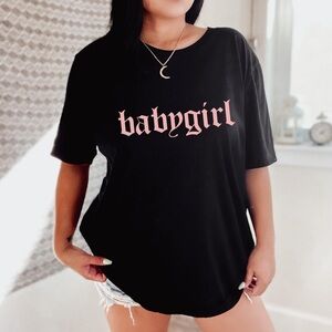 “Baby Girl” Crew Neck Short Sleeve Tee Shirt